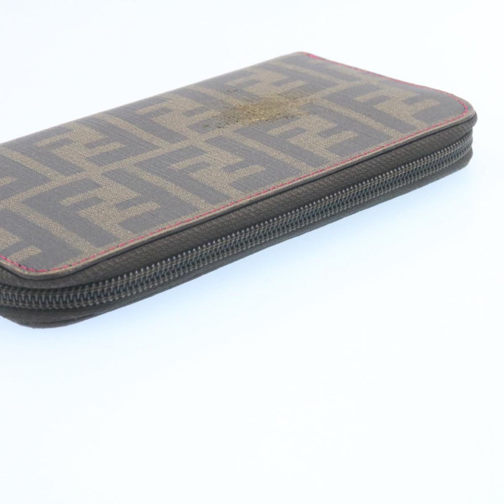 FENDI Zucca Canvas Zip Around Long Wallet Brown th2112