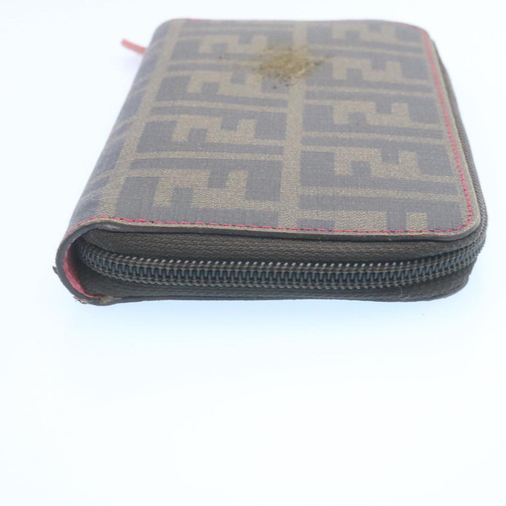 FENDI Zucca Canvas Zip Around Long Wallet Brown th2112
