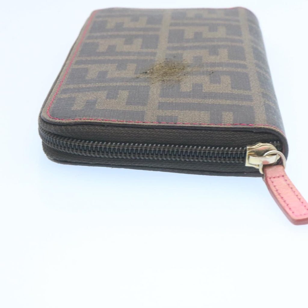 FENDI Zucca Canvas Zip Around Long Wallet Brown th2112