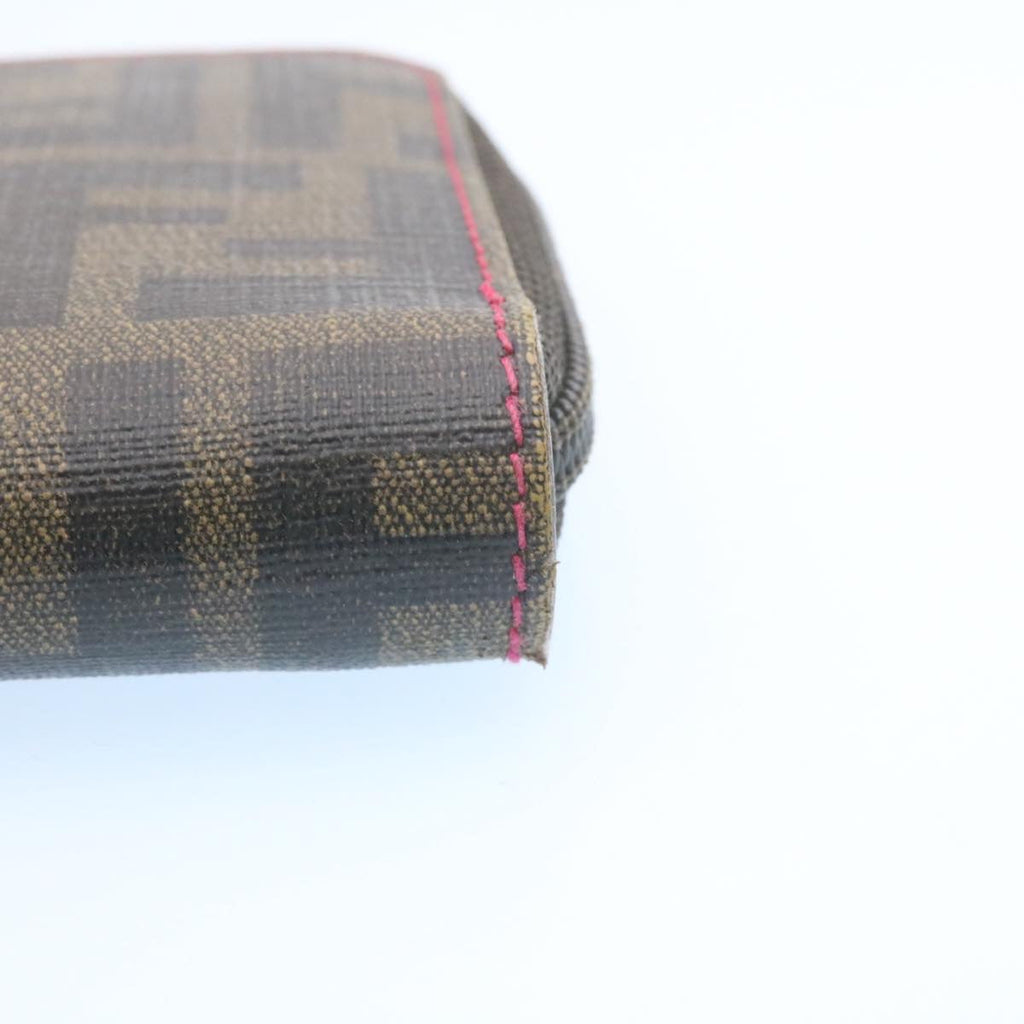 FENDI Zucca Canvas Zip Around Long Wallet Brown th2112