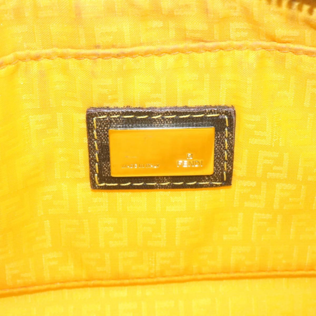 FENDI Zucca Canvas Chain Accessory Pouch Brown Black th2113