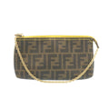 FENDI Zucca Canvas Chain Accessory Pouch Brown Black th2113
