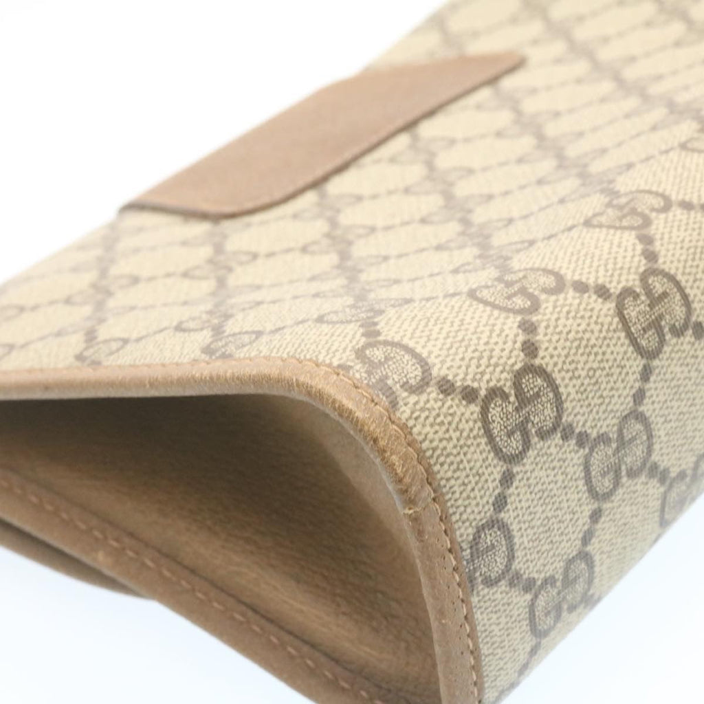 GUCCI Web Sherry Line GG Canvas Clutch Bag Beige Red Green th2124