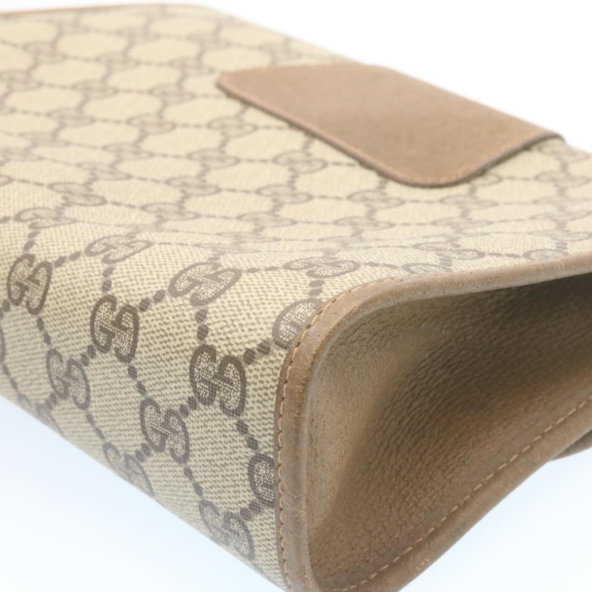 GUCCI Web Sherry Line GG Canvas Clutch Bag Beige Red Green th2124