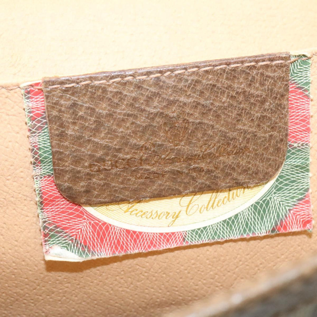 GUCCI Web Sherry Line GG Canvas Clutch Bag Beige Red Green th2124