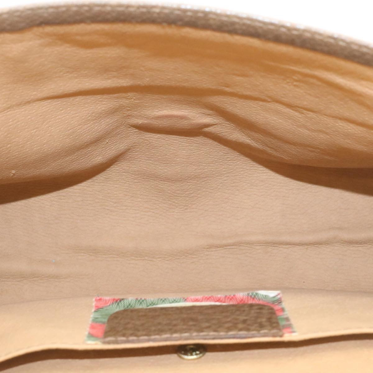 GUCCI Web Sherry Line GG Canvas Clutch Bag Beige Red Green th2124