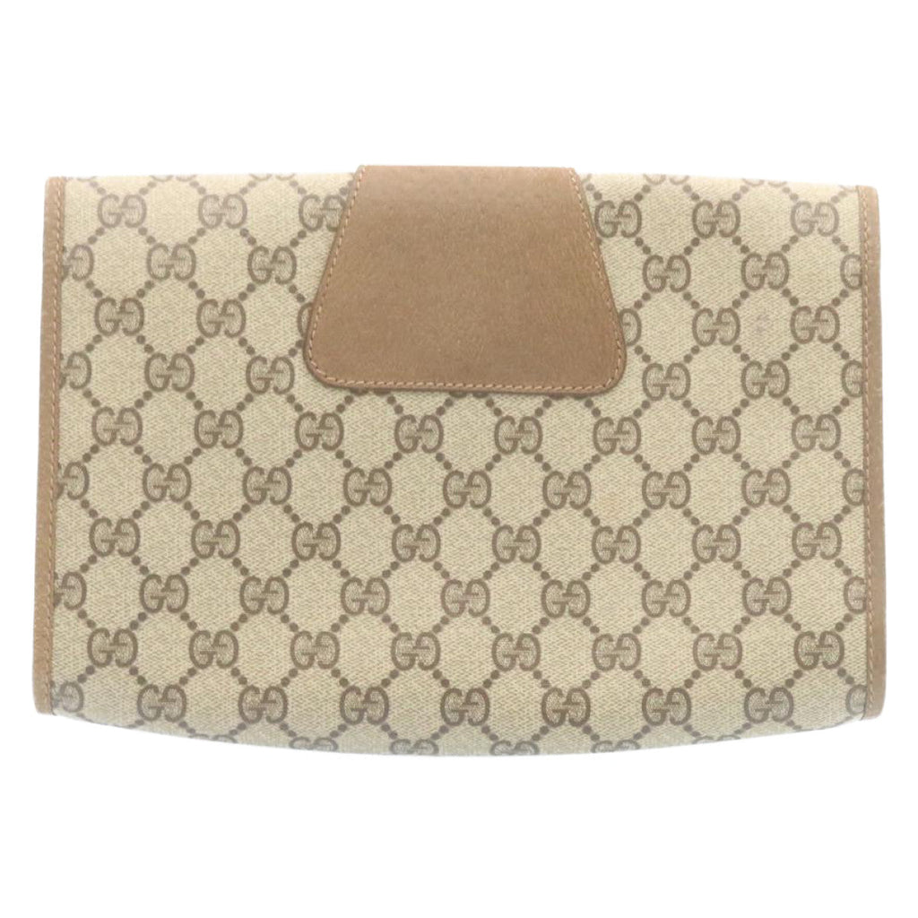GUCCI Web Sherry Line GG Canvas Clutch Bag Beige Red Green th2124