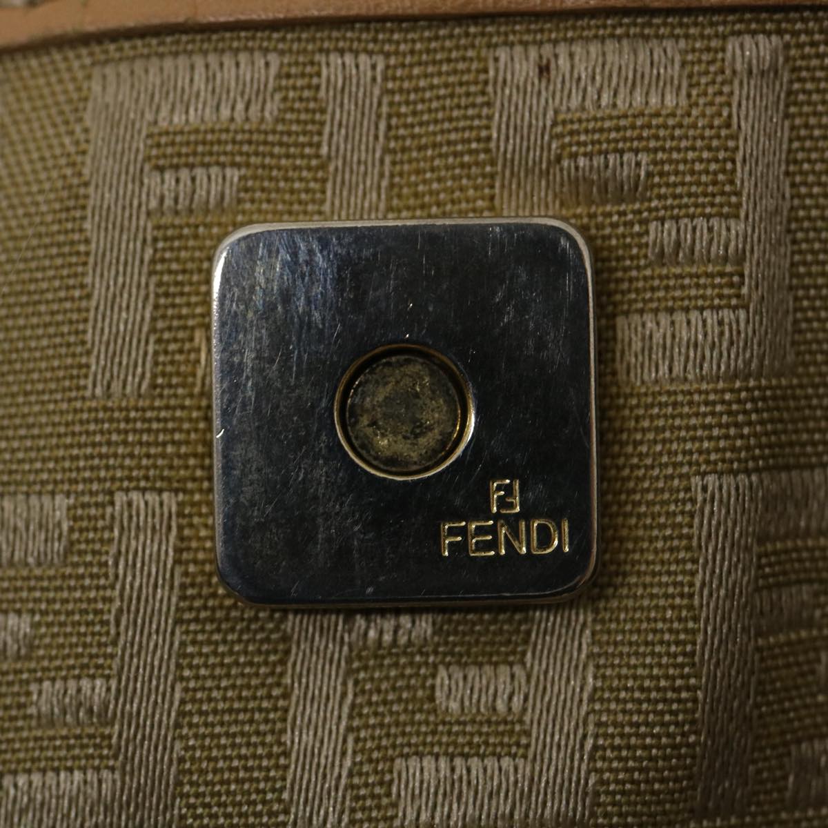 FENDI Zucchino Canvas Tote Bag Beige th2554