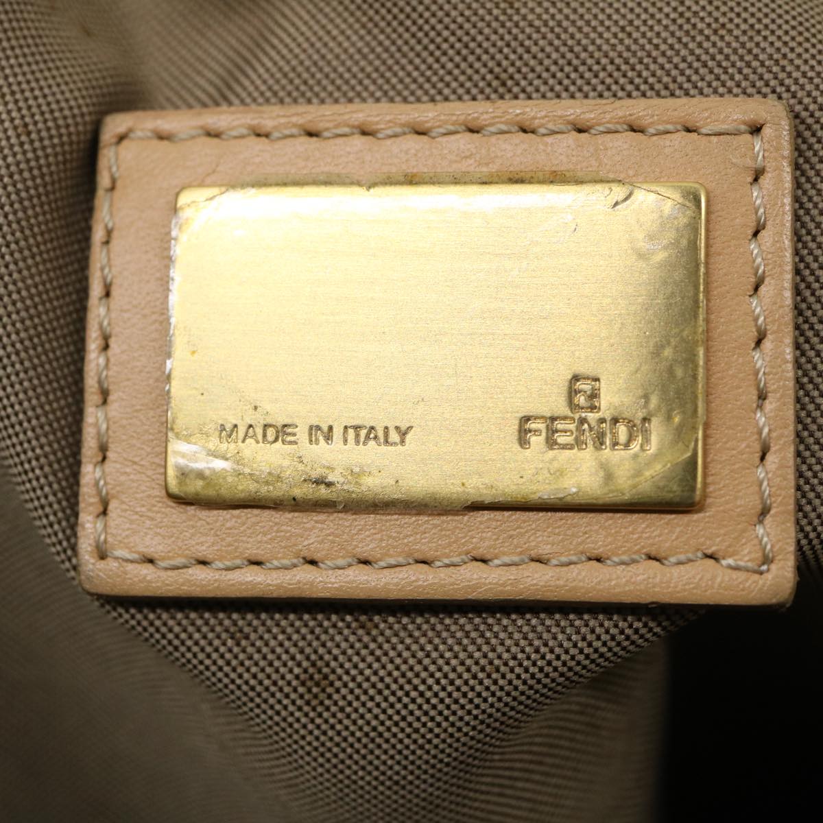 FENDI Zucchino Canvas Tote Bag Beige th2554