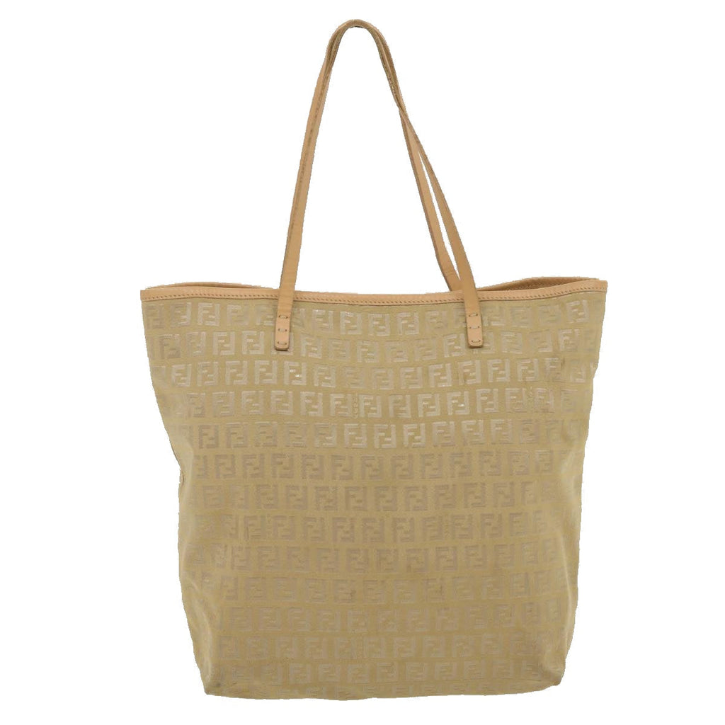 FENDI Zucchino Canvas Tote Bag Beige th2554