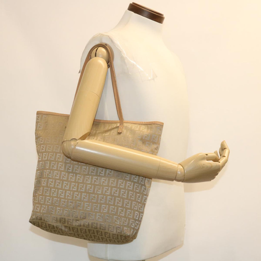 FENDI Zucchino Canvas Tote Bag Beige th2554