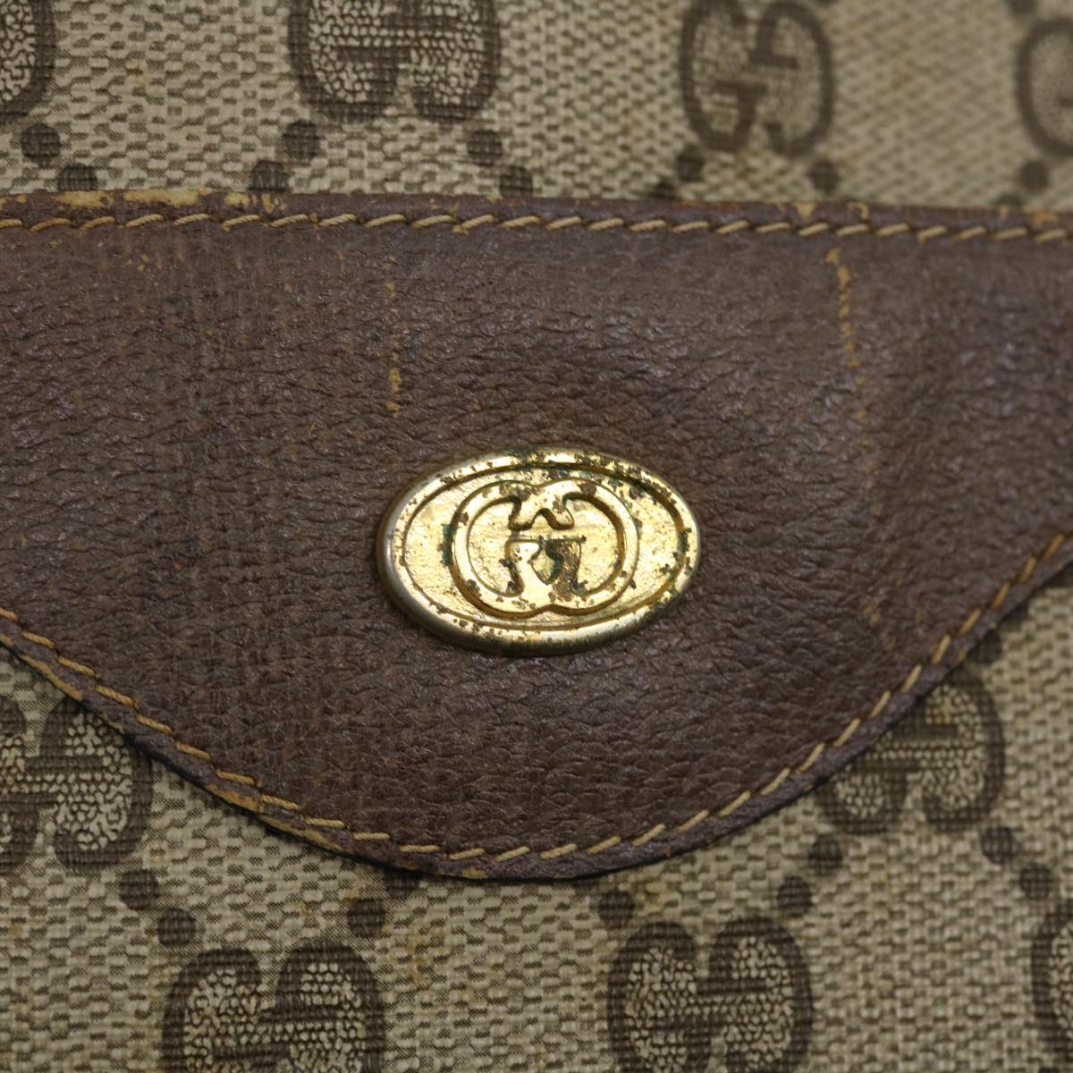 GUCCI Web Sherry Line GG Canvas Tote Bag Red Green Brown th2640