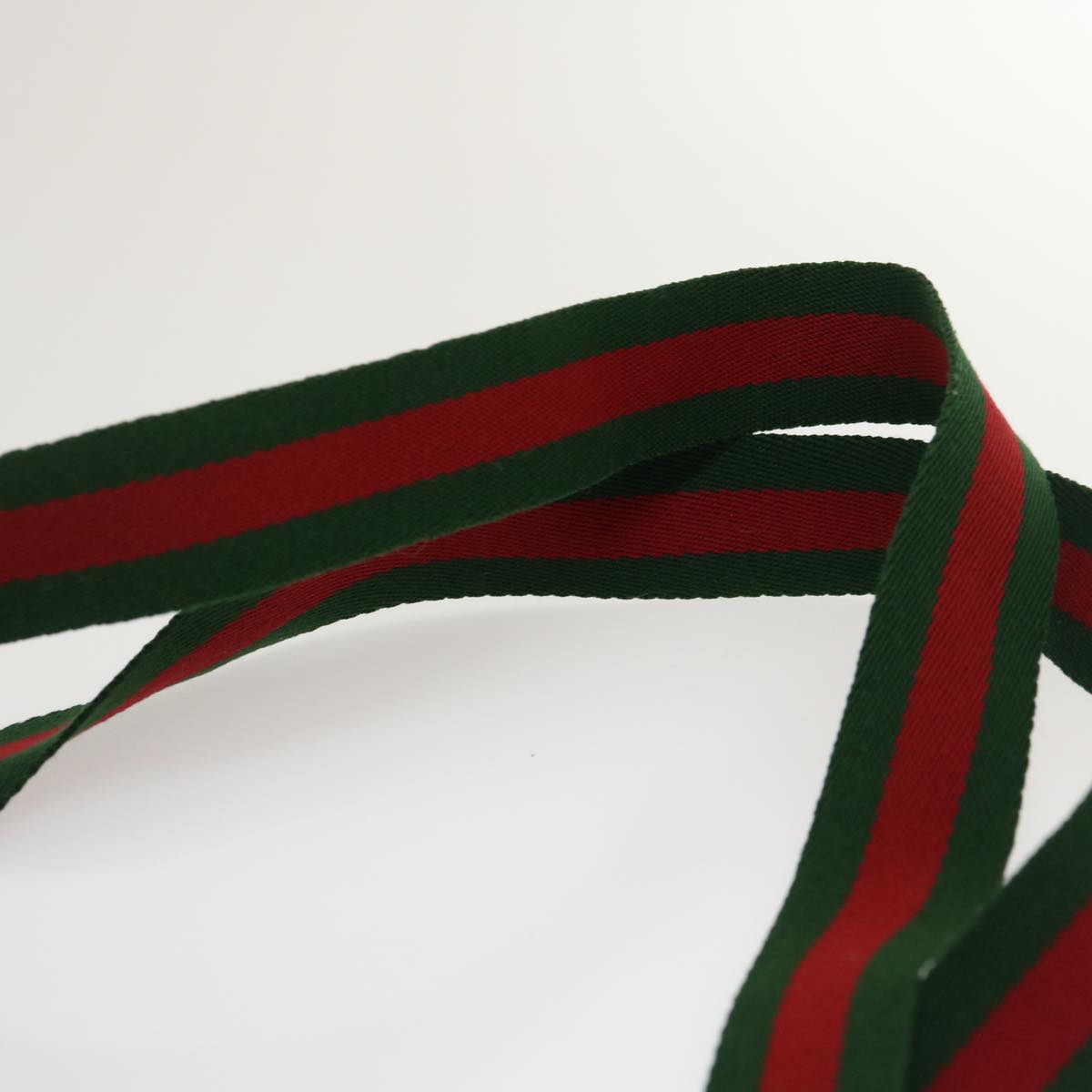 GUCCI Web Sherry Line GG Canvas Tote Bag Red Green Brown th2640