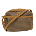 GUCCI Micro GG Canvas Shoulder Bag PVC Leather Beige Brown th2698