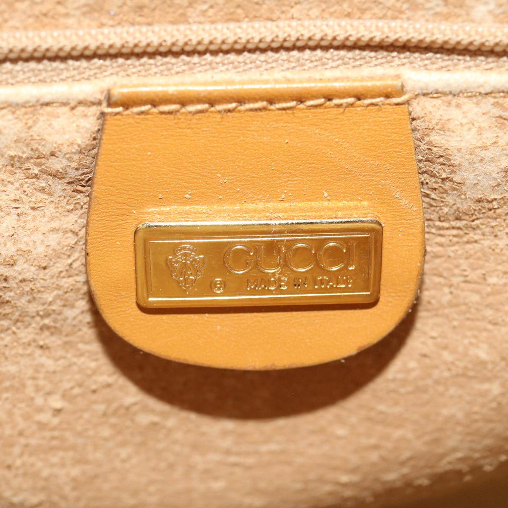GUCCI Micro GG Canvas Shoulder Bag PVC Leather Beige Brown th2698