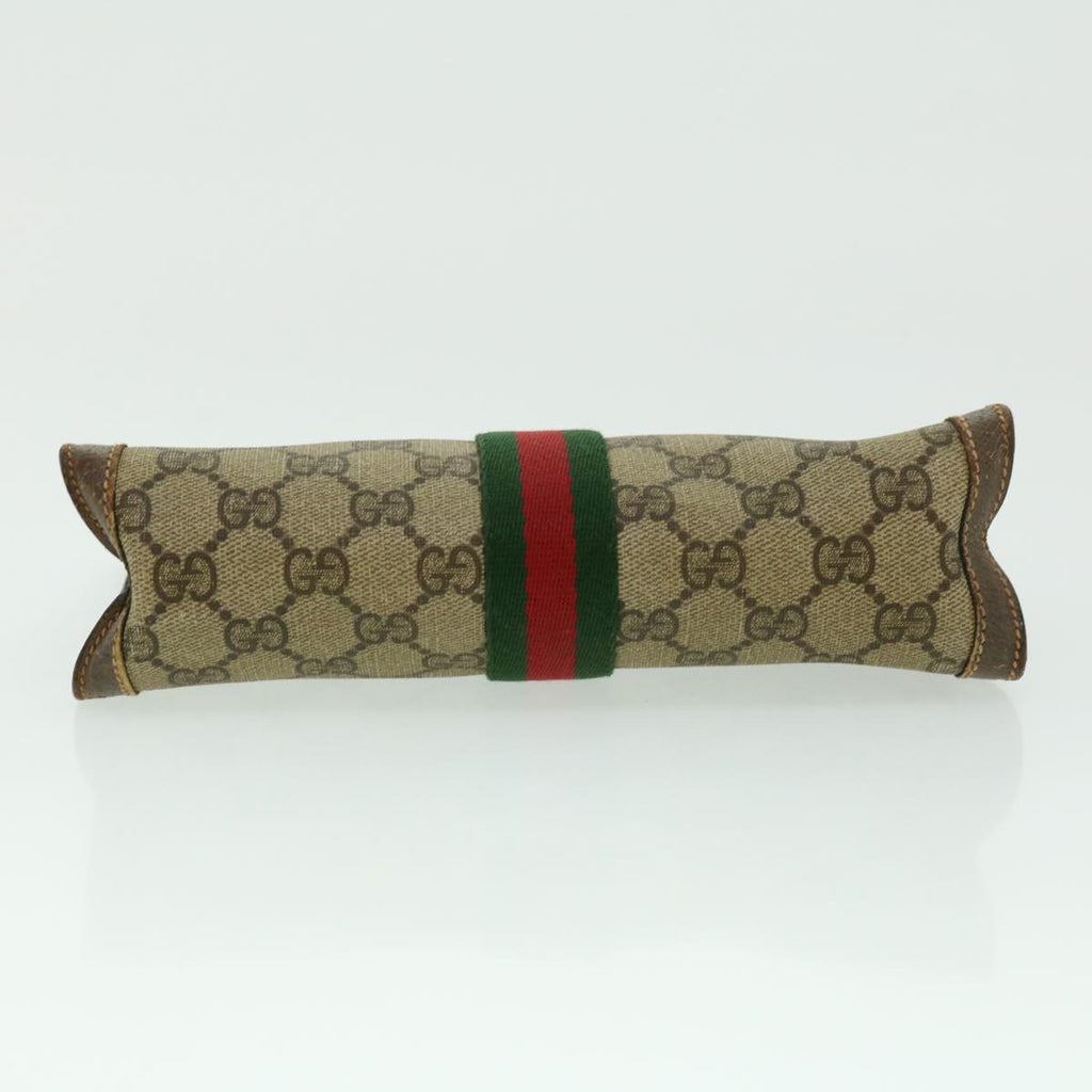 GUCCI GG Canvas Web Sherry Line Clutch Bag Beige Green Red th2821