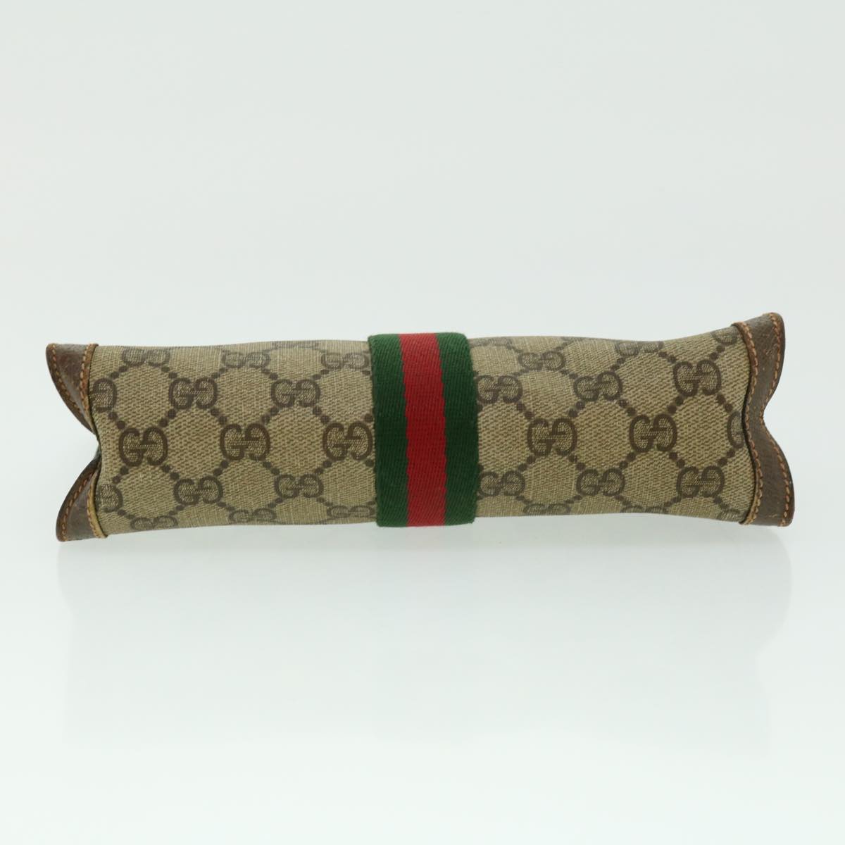 GUCCI GG Canvas Web Sherry Line Clutch Bag Beige Green Red th2821