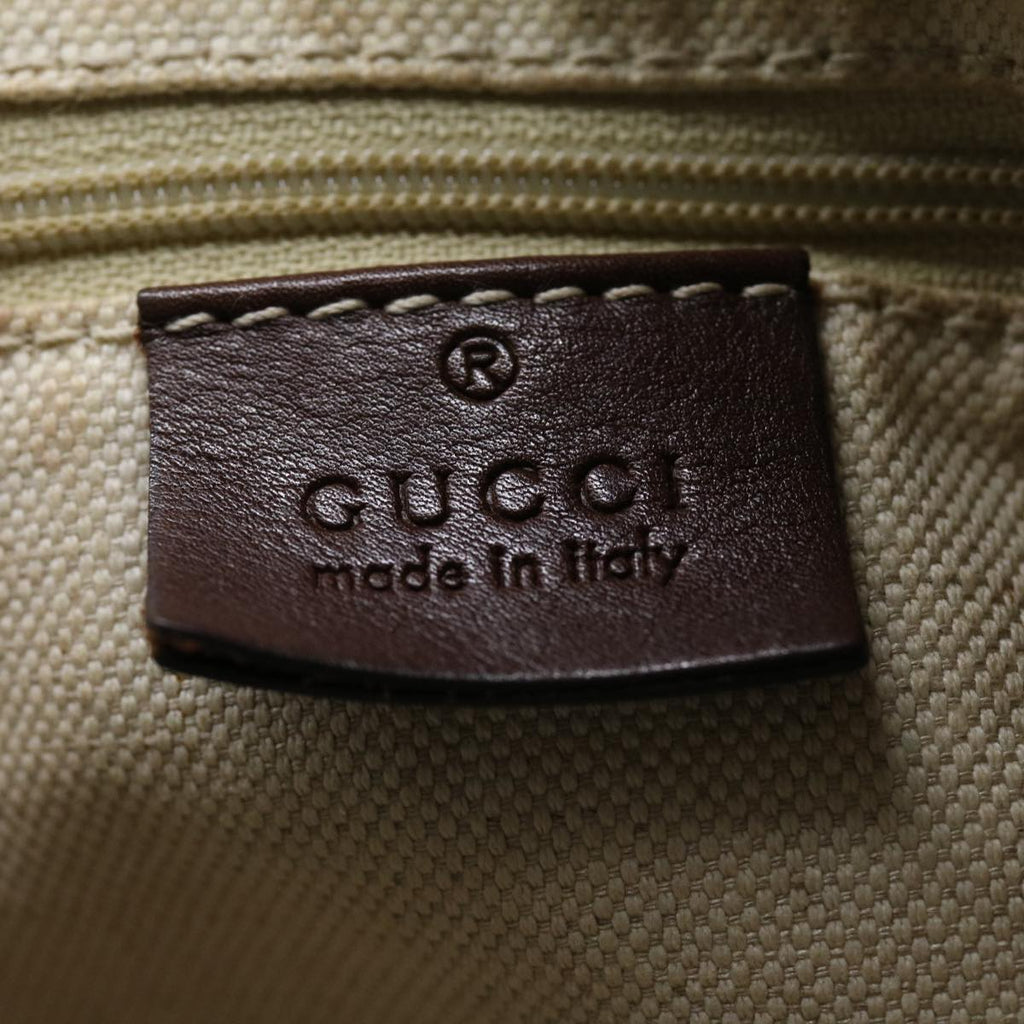 GUCCI Diamant Hand Bag Leather 2way Brown th2885
