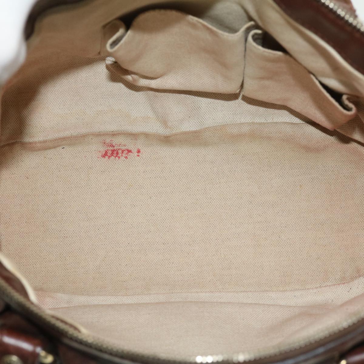GUCCI Diamant Hand Bag Leather 2way Brown th2885