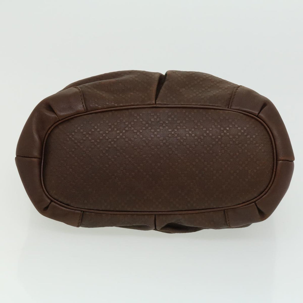 GUCCI Diamant Hand Bag Leather 2way Brown th2885