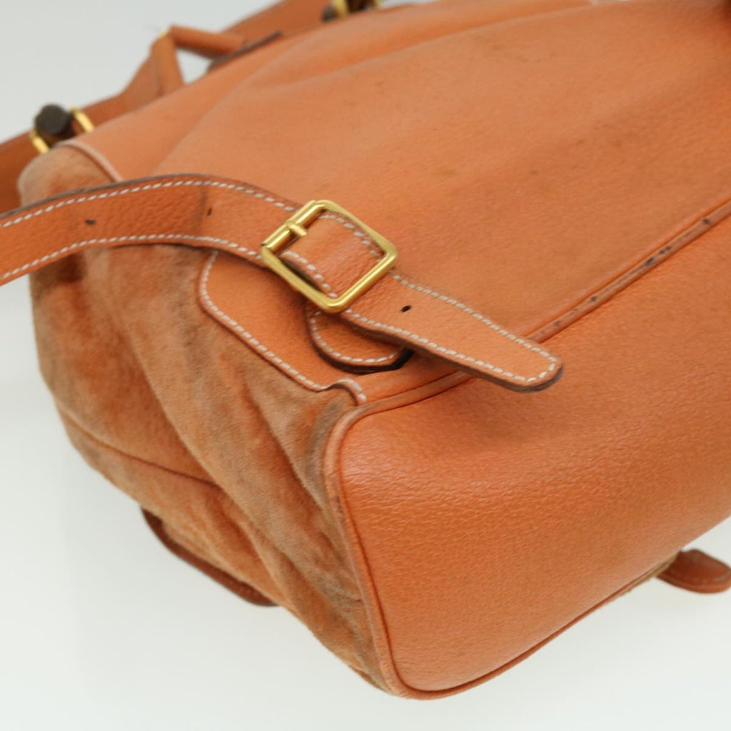 GUCCI Bamboo Backpack Suede Leather Orange th3041