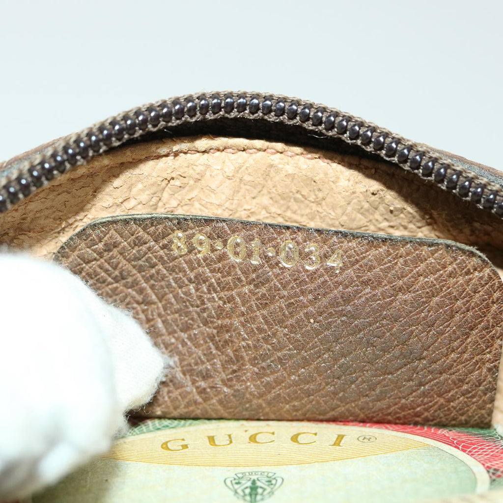 GUCCI GG Canvas Web Sherry Line Clutch Bag PVC Beige Red Green th3090