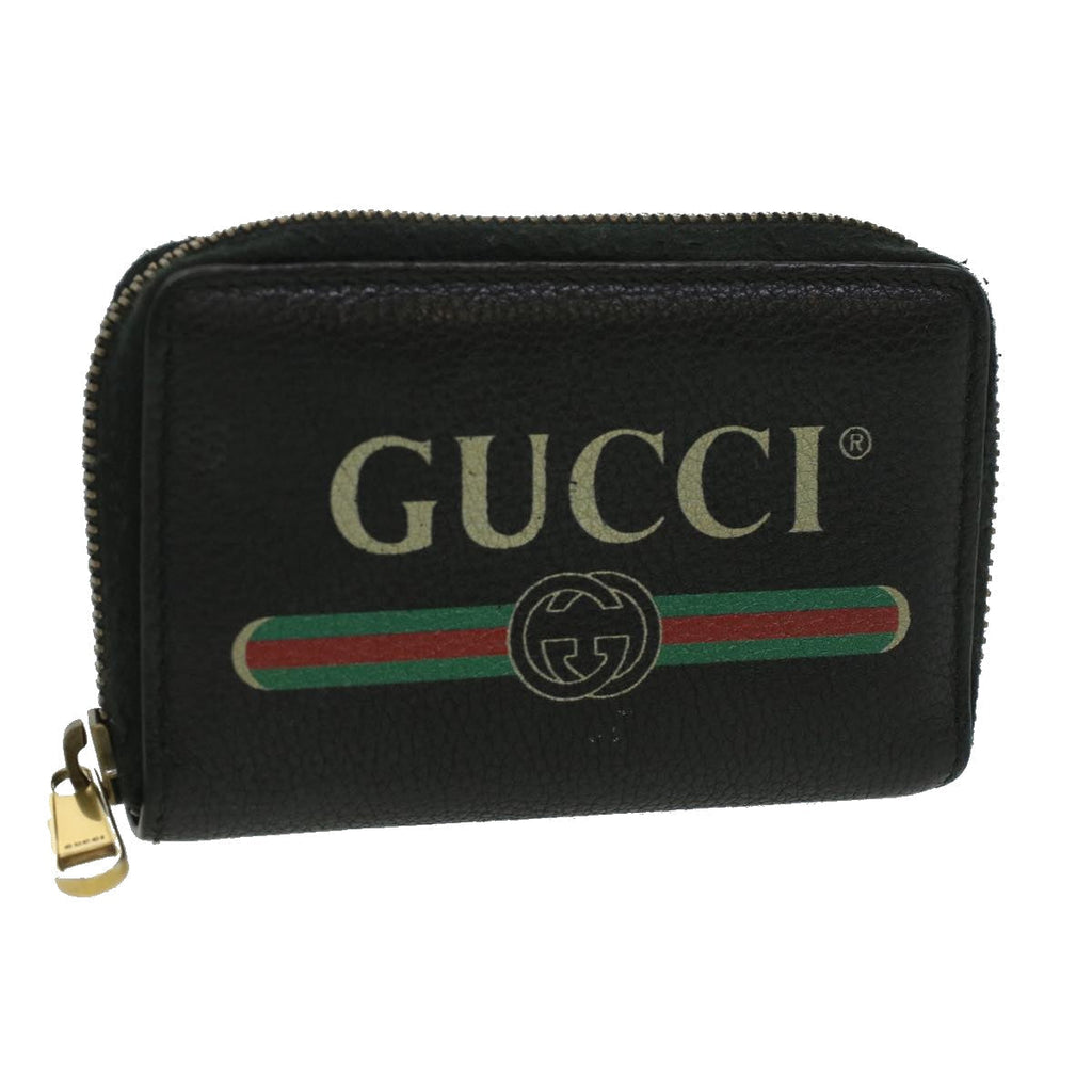 GUCCI Coin Purse Leather Black th3120