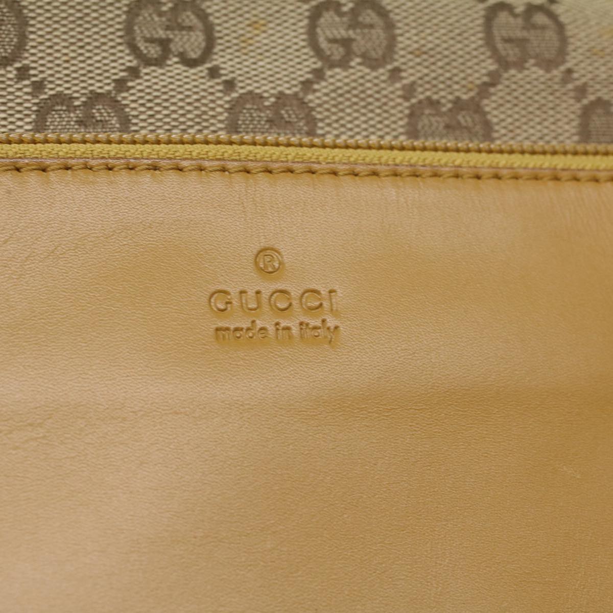 GUCCI Sherry Line GG Canvas Tote Bag Beige Red Brown th3191
