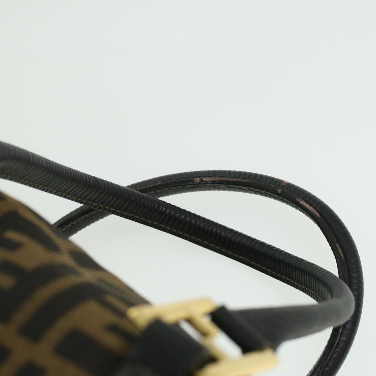 FENDI Zucca Canvas Hand Bag Brown Black th3287