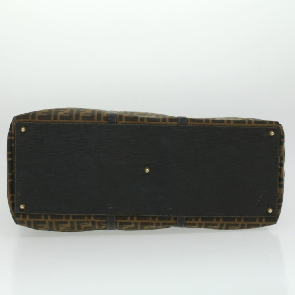 FENDI Zucca Canvas Hand Bag Brown Black th3287