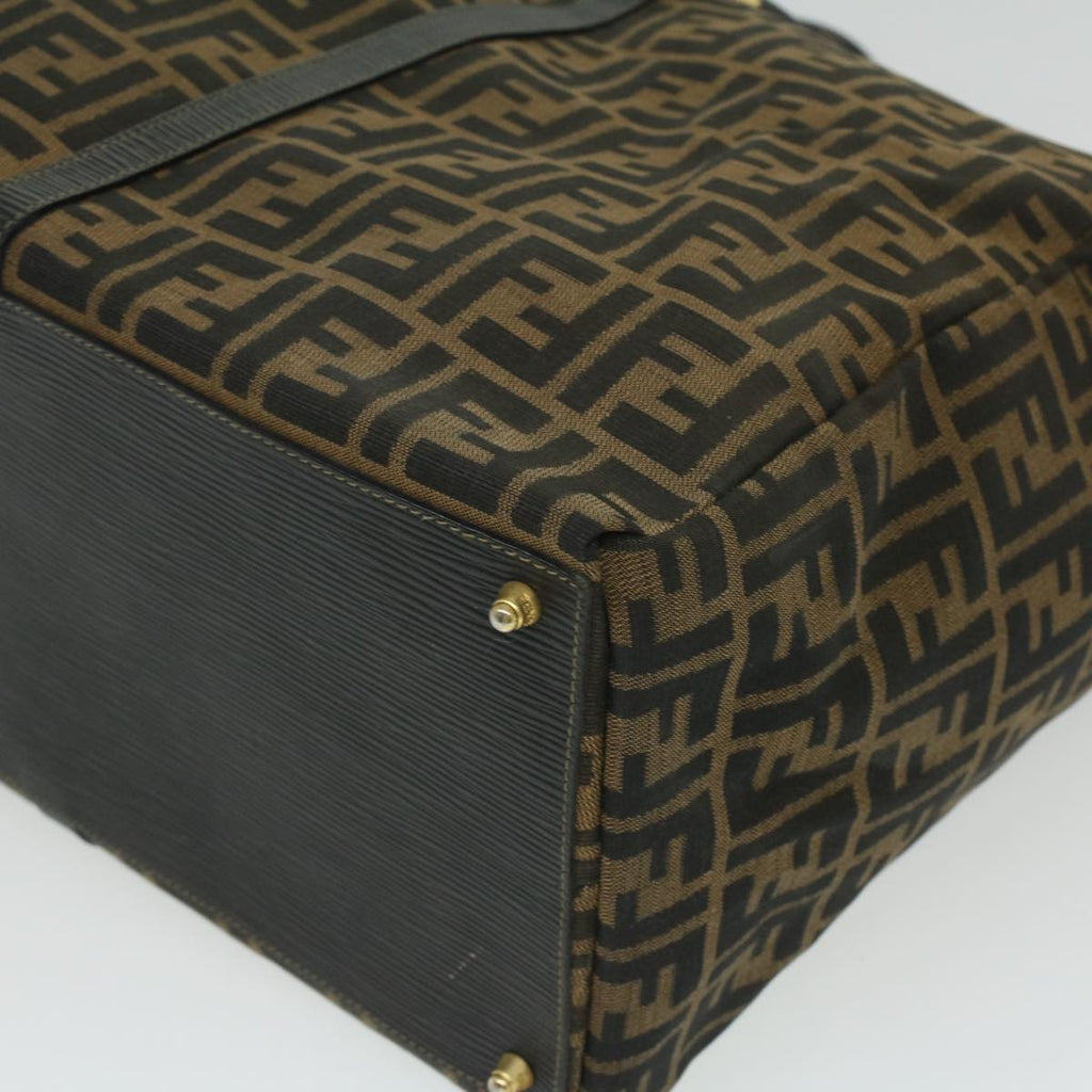 FENDI Zucca Canvas Hand Bag Brown Black th3287