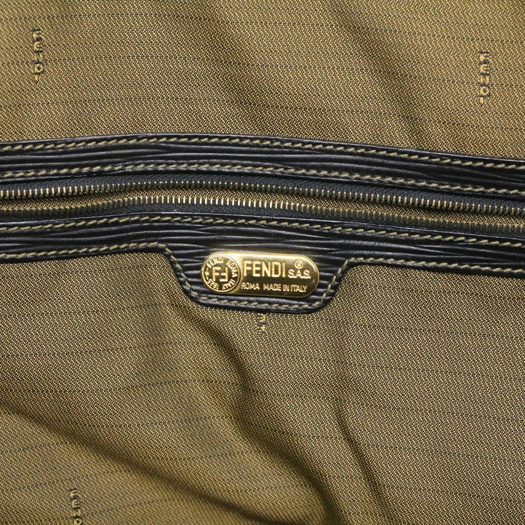 FENDI Zucca Canvas Hand Bag Brown Black th3287