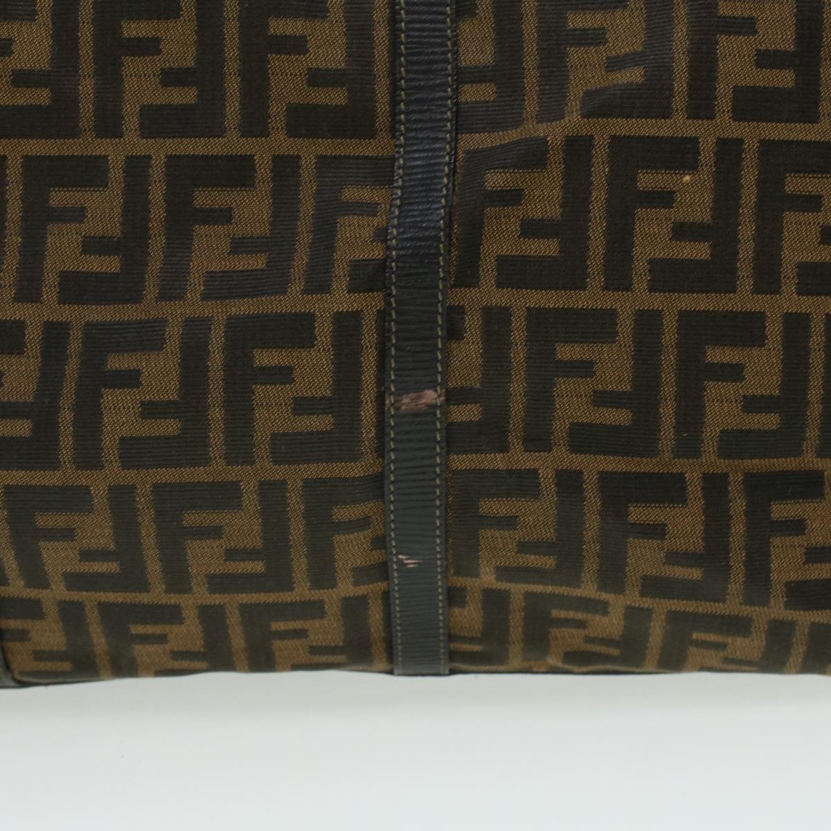 FENDI Zucca Canvas Hand Bag Brown Black th3287