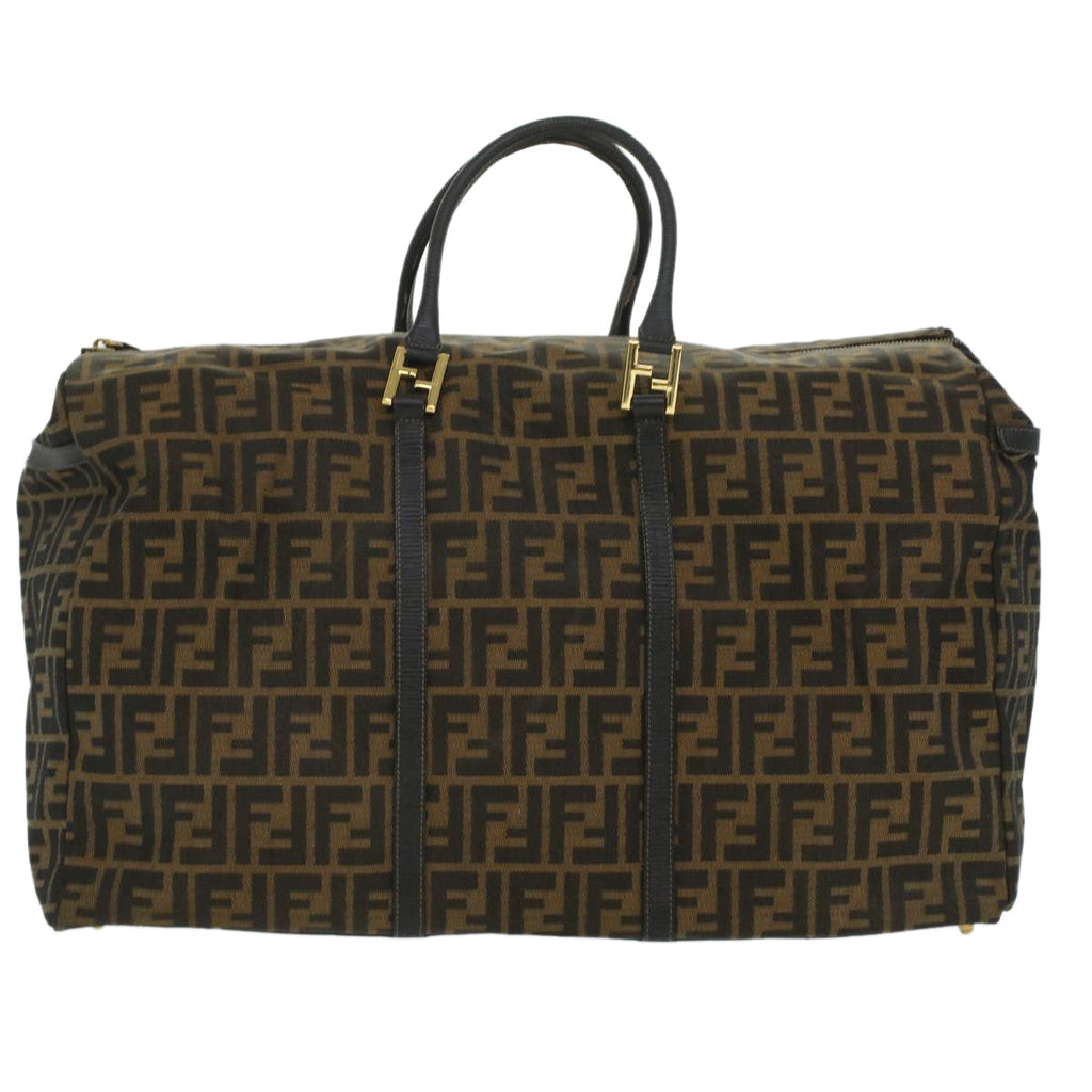 FENDI Zucca Canvas Hand Bag Brown Black th3287