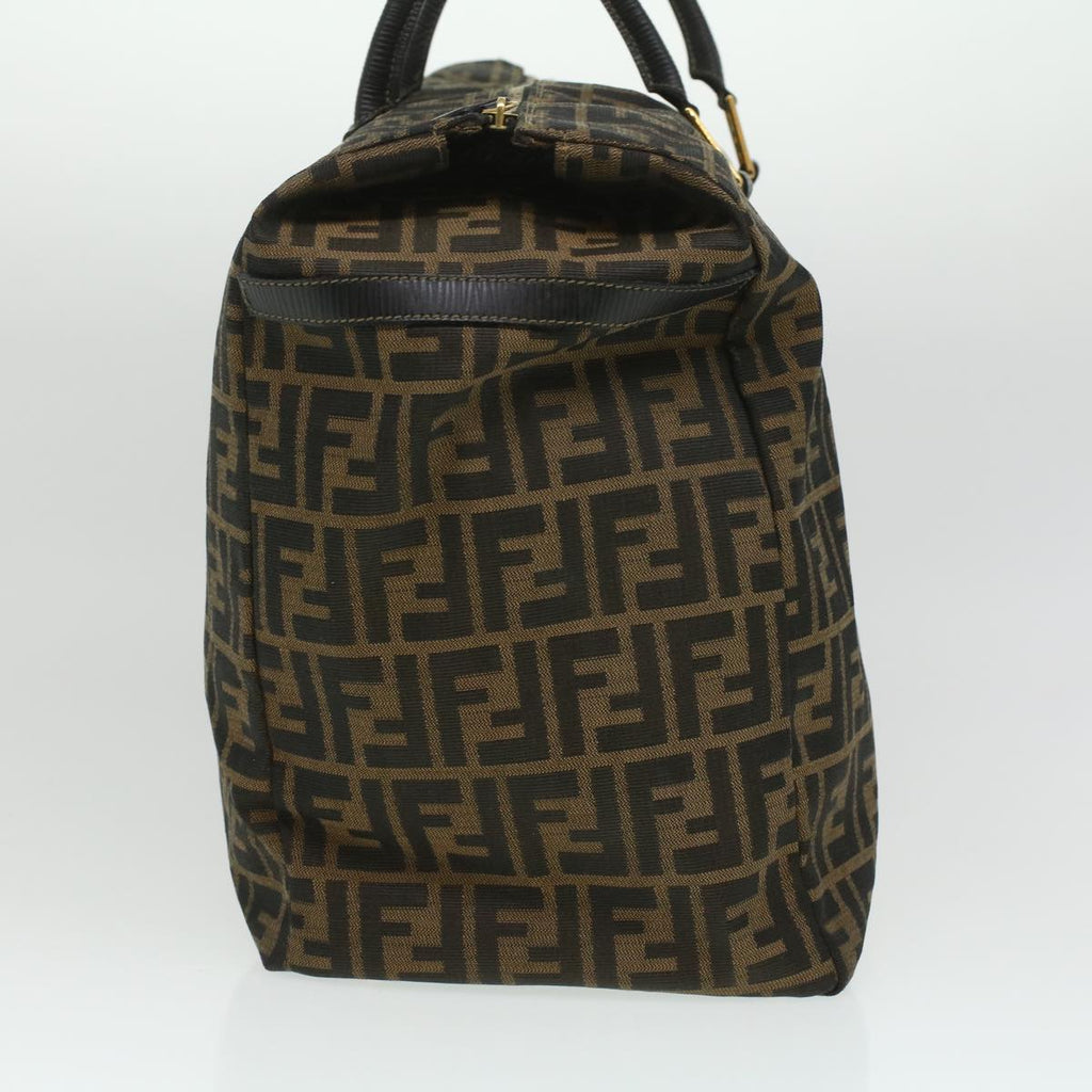 FENDI Zucca Canvas Hand Bag Brown Black th3287