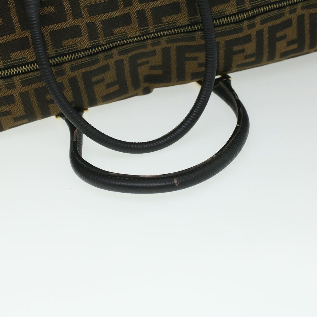 FENDI Zucca Canvas Hand Bag Brown Black th3287