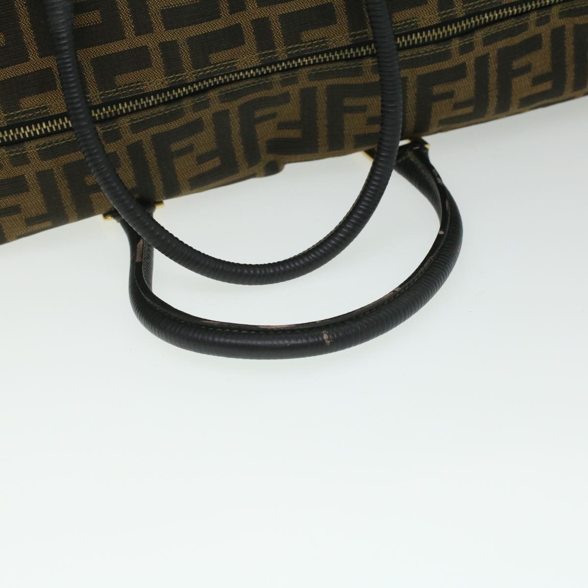 FENDI Zucca Canvas Hand Bag Brown Black th3287