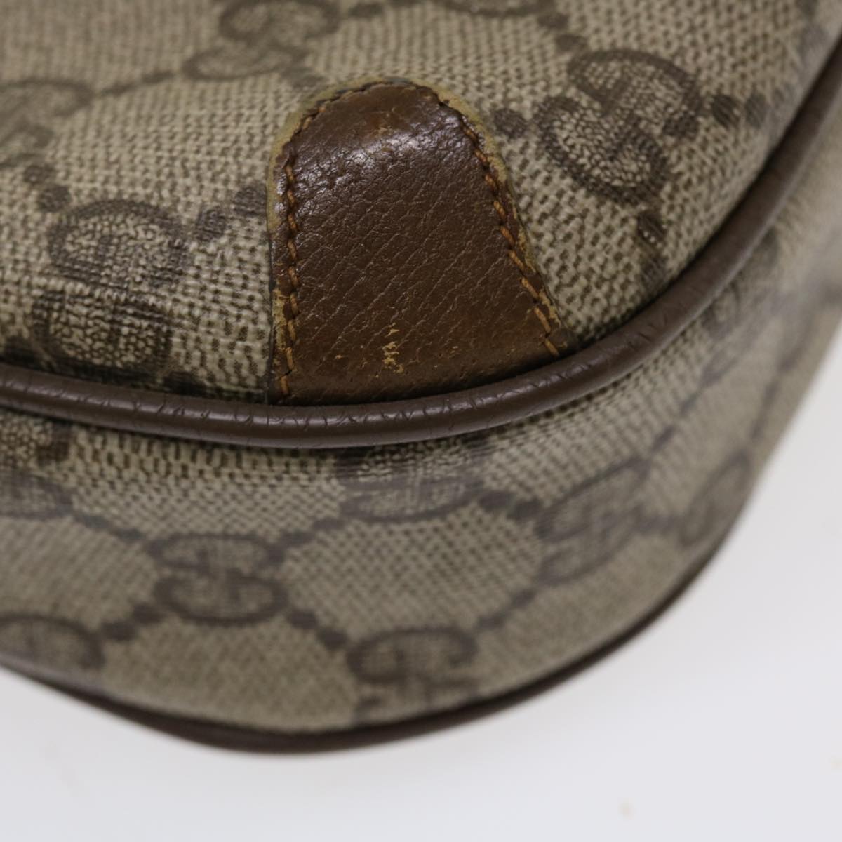 GUCCI GG Canvas Web Sherry Line Shoulder Bag PVC Leather Beige Red th3355
