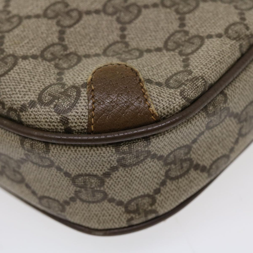 GUCCI GG Canvas Web Sherry Line Shoulder Bag PVC Leather Beige Red th3355