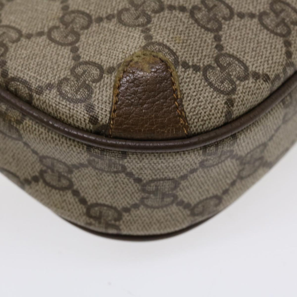 GUCCI GG Canvas Web Sherry Line Shoulder Bag PVC Leather Beige Red th3355