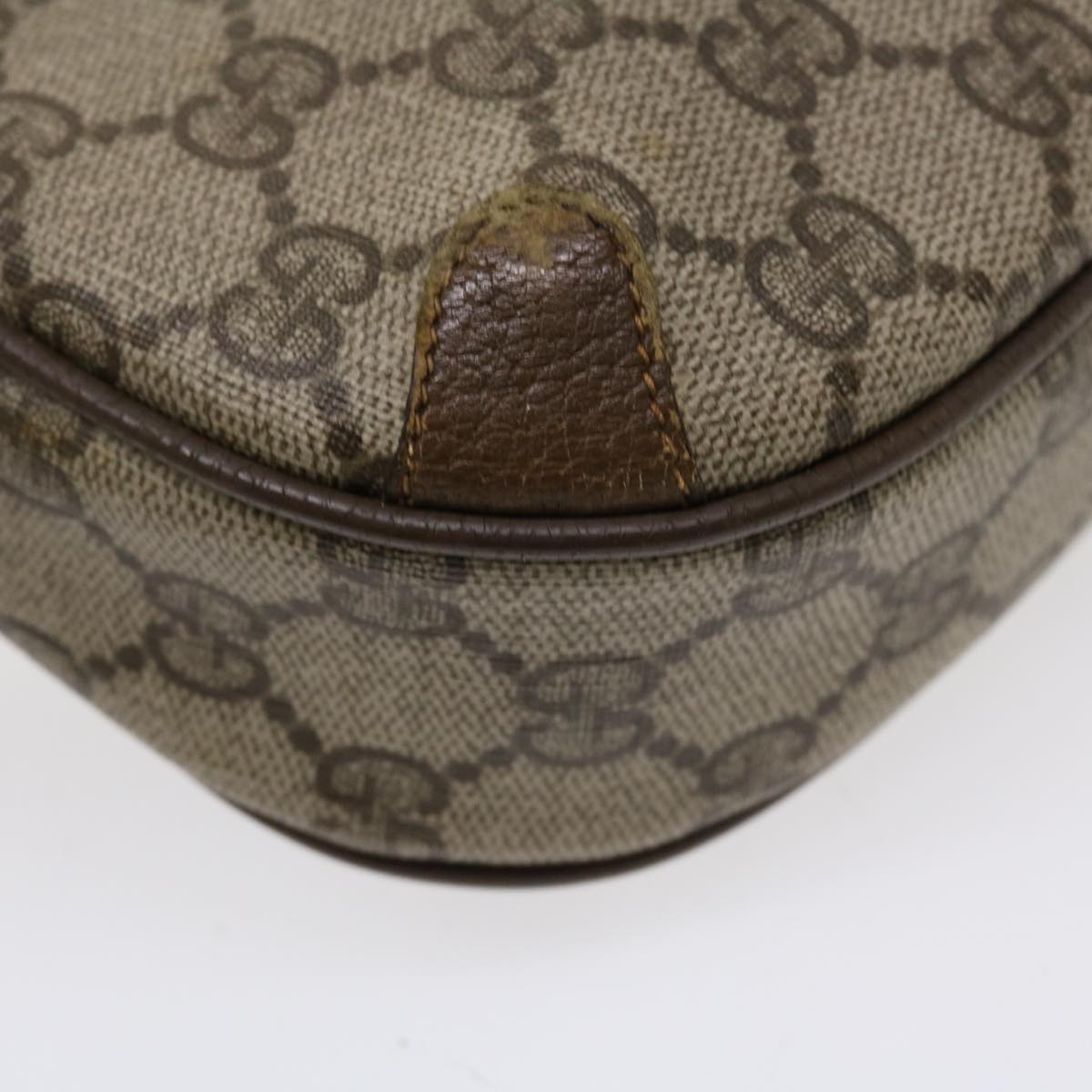 GUCCI GG Canvas Web Sherry Line Shoulder Bag PVC Leather Beige Red th3355