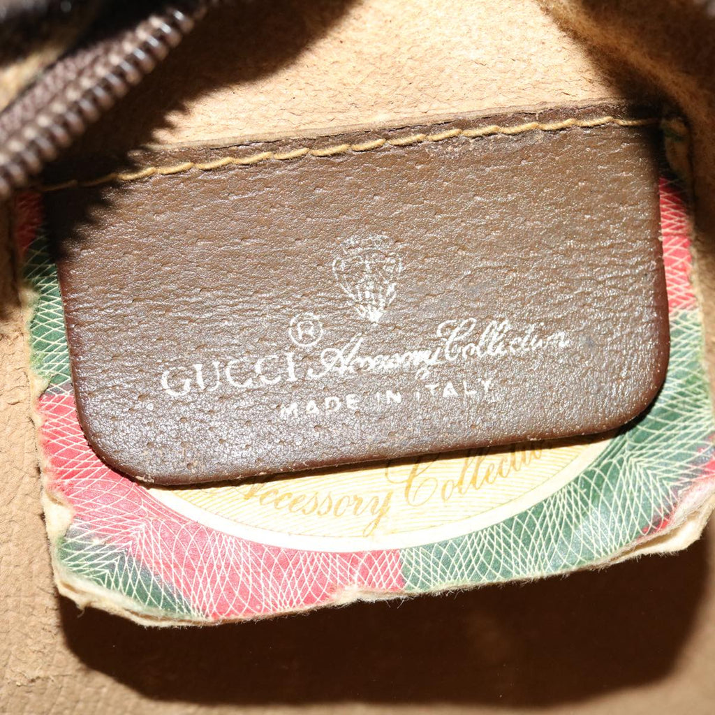 GUCCI GG Canvas Web Sherry Line Shoulder Bag PVC Leather Beige Red th3355