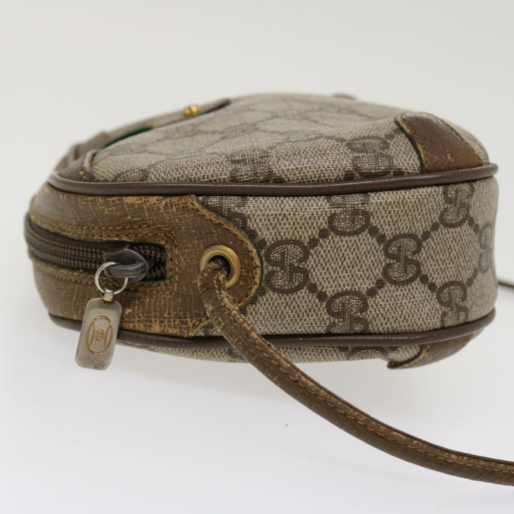 GUCCI GG Canvas Web Sherry Line Shoulder Bag PVC Leather Beige Red th3355