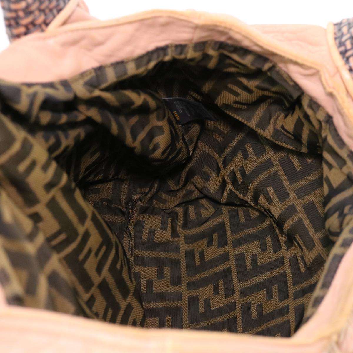 FENDI Spy bag Hand Bag Leather Beige 2415-8BR511-RO1-088 th3457