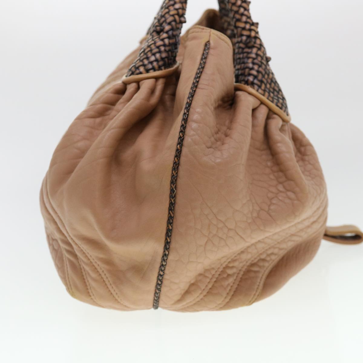 FENDI Spy bag Hand Bag Leather Beige 2415-8BR511-RO1-088 th3457