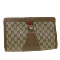 GUCCI GG Canvas Web Sherry Line Clutch Bag Beige Red Green 89 01 033 th3487