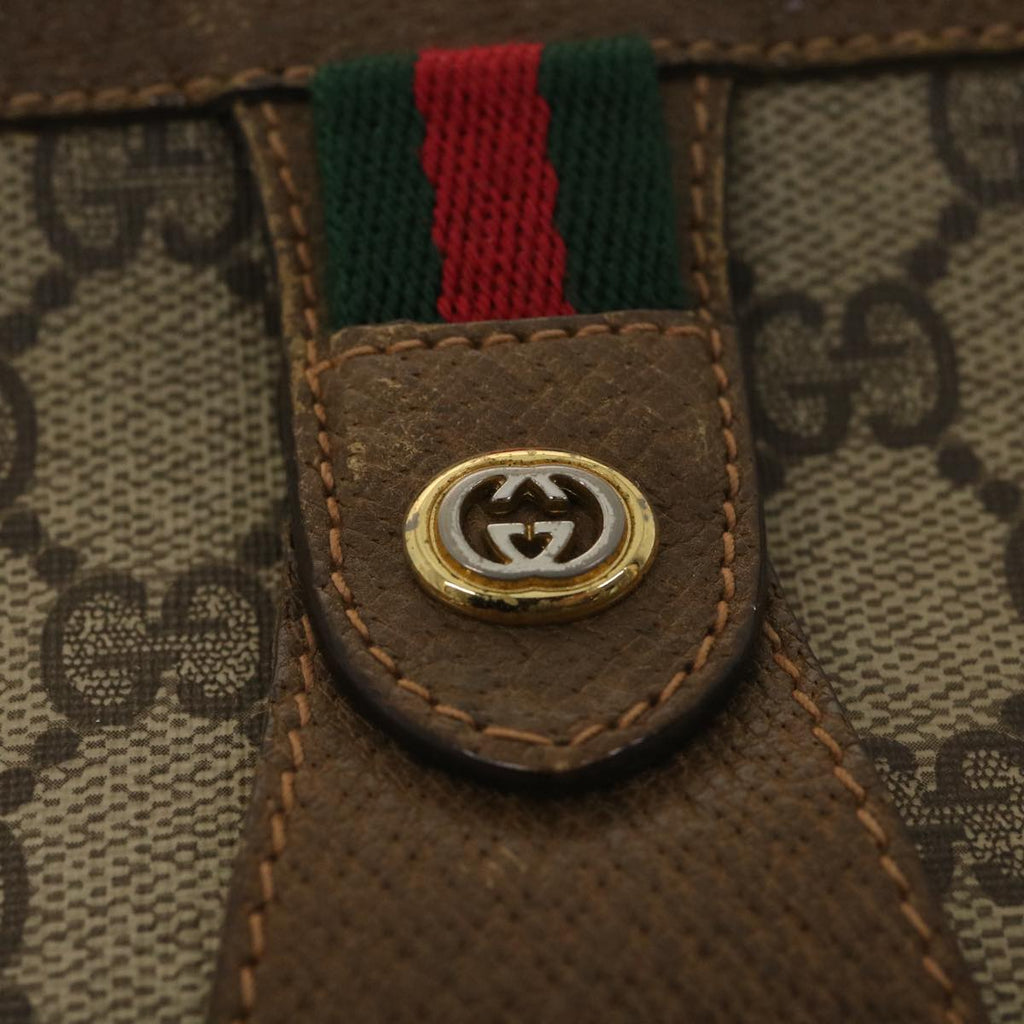 GUCCI GG Canvas Web Sherry Line Clutch Bag Beige Red Green 89 01 033 th3487