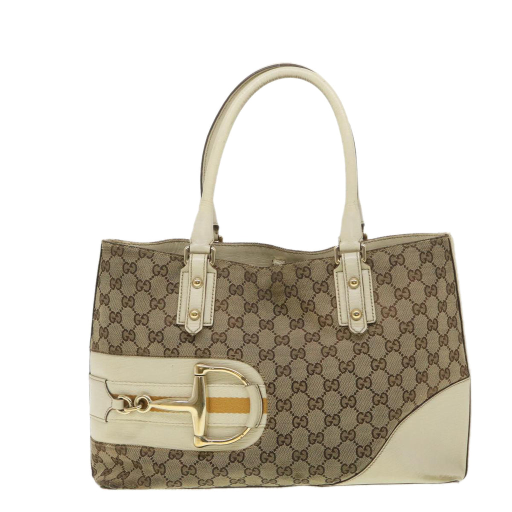 GUCCI GG Canvas Sherry Line Shoulder Bag Beige 137385 th3490