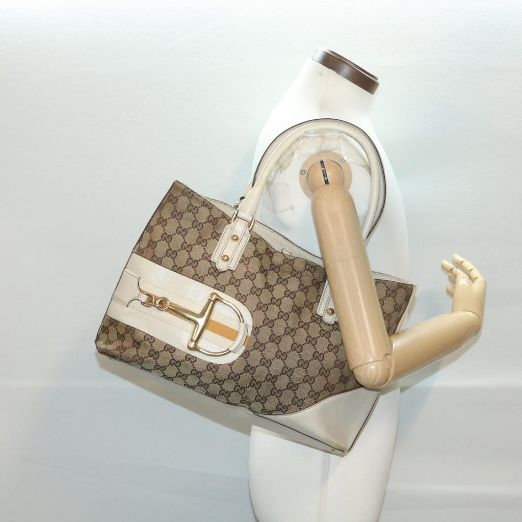 GUCCI GG Canvas Sherry Line Shoulder Bag Beige 137385 th3490
