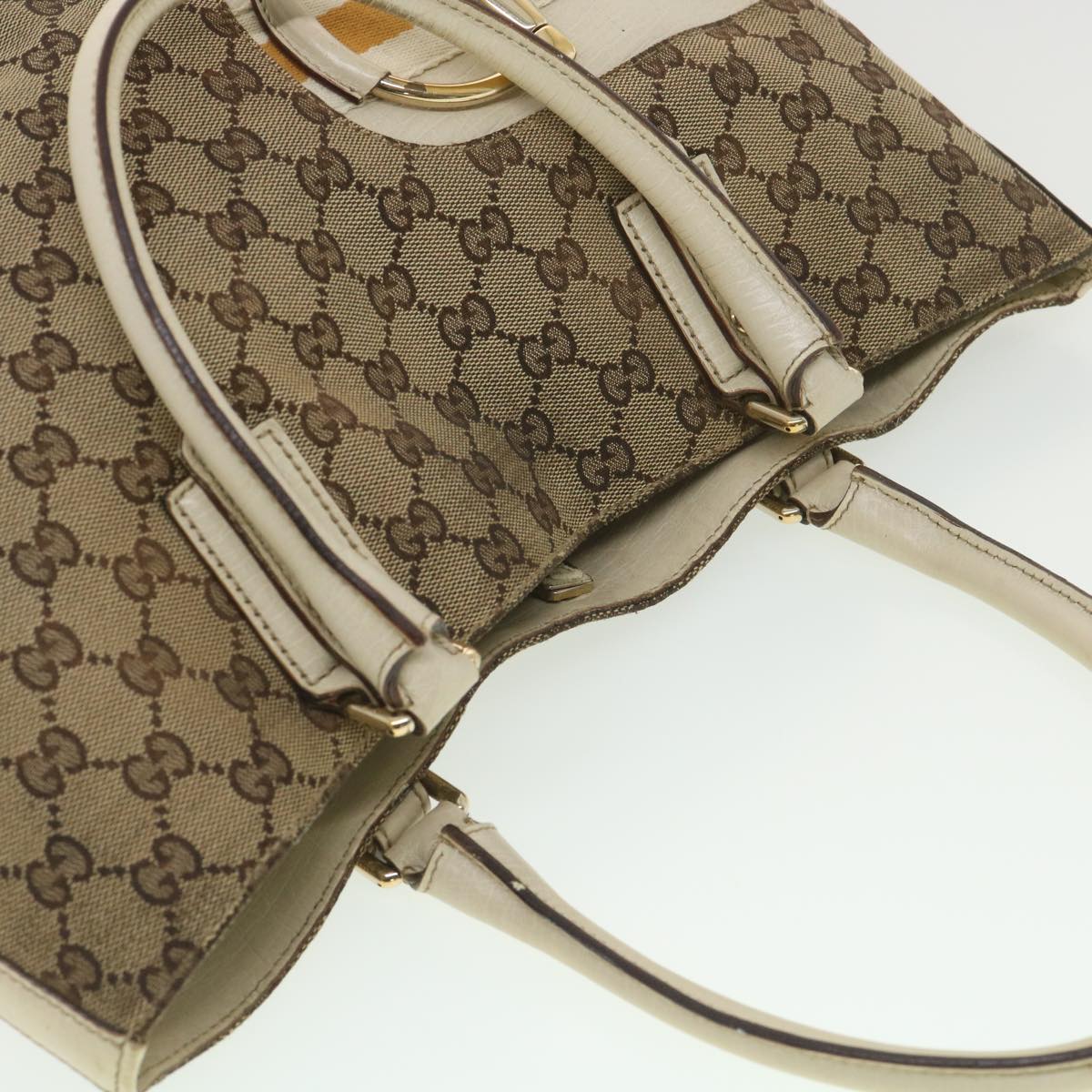 GUCCI GG Canvas Sherry Line Shoulder Bag Beige 137385 th3490